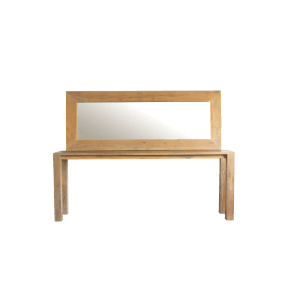 Plain console with teak mirror